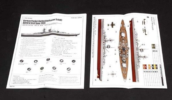 Збірна модель 1:700 крейсера 'Admiral Graf Spee' (1939 р.) TRU05774 фото