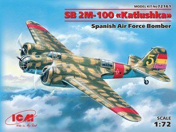 Сборная модель 1:72 бомбардировщика СБ 2М-100 ICM, военная авиация до 1945 г. ICM72161 фото