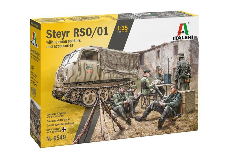 Збірна модель автомобіля Steyr RSO/01 з солдатами 1/35, Italeri 6549, військові автомобілі ITL6549 фото